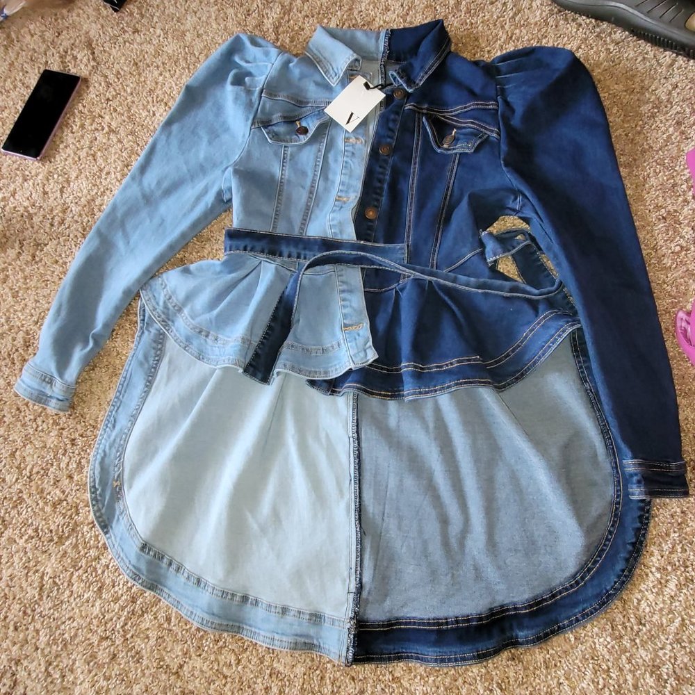 Denim high low jacket – size S – new w/tag - $75